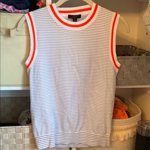 J. Crew Light blue and white stripe sweater vest